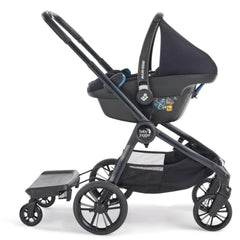 Baby Jogger Glider Board supports up to 45 lb per child.