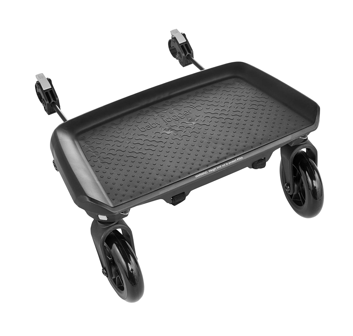 Baby Jogger Glider Board rear-axle attachment provides stable rides for older kids.