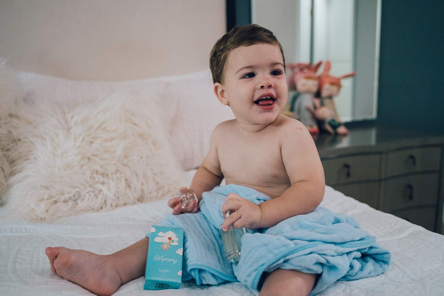 Open spray nozzle on Baby Jolie Memory bottle.