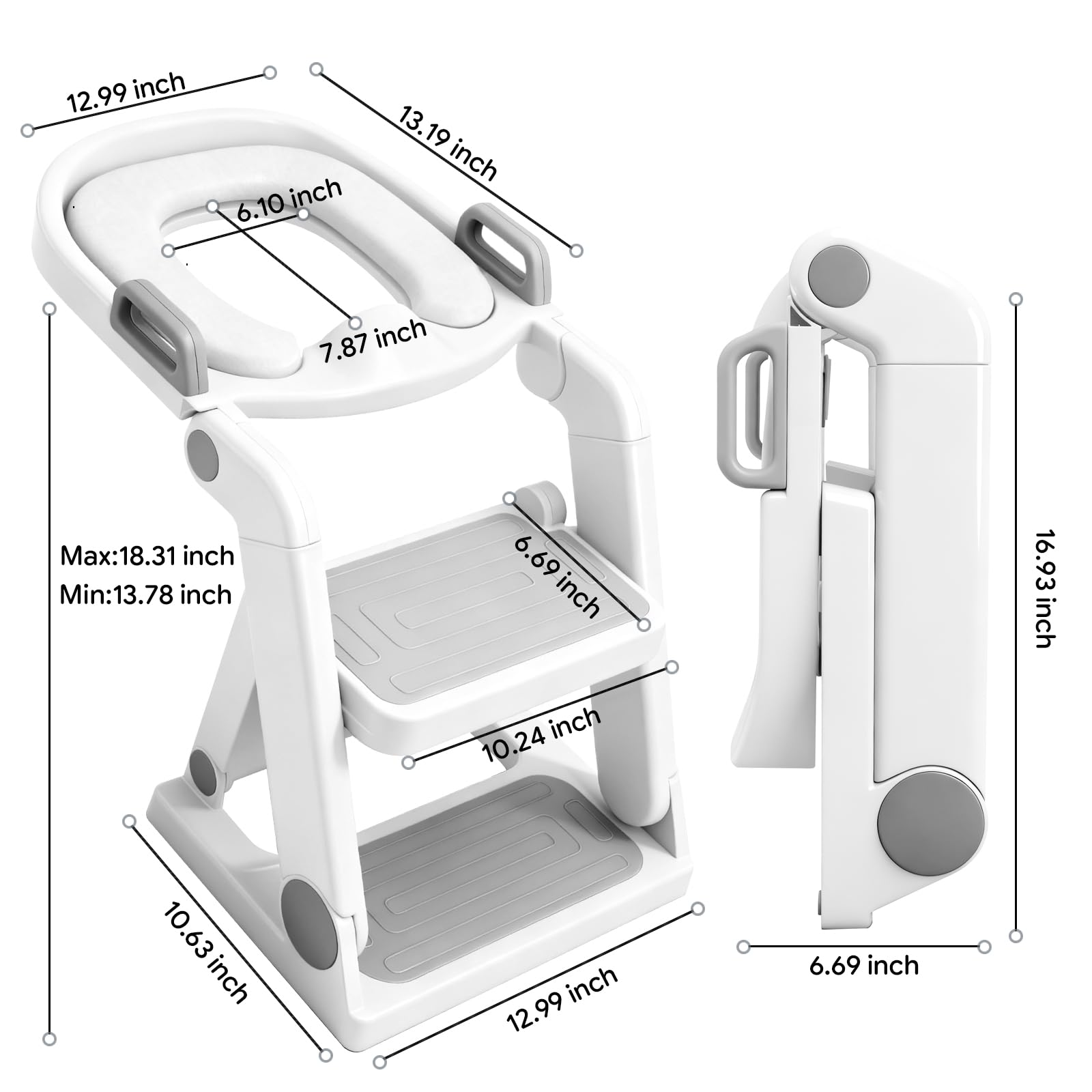 BABY JOYCE soft cushion provides comfortable seating during potty time