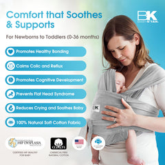 Baby K'tan Original heather grey fabric feels soft against baby skin.