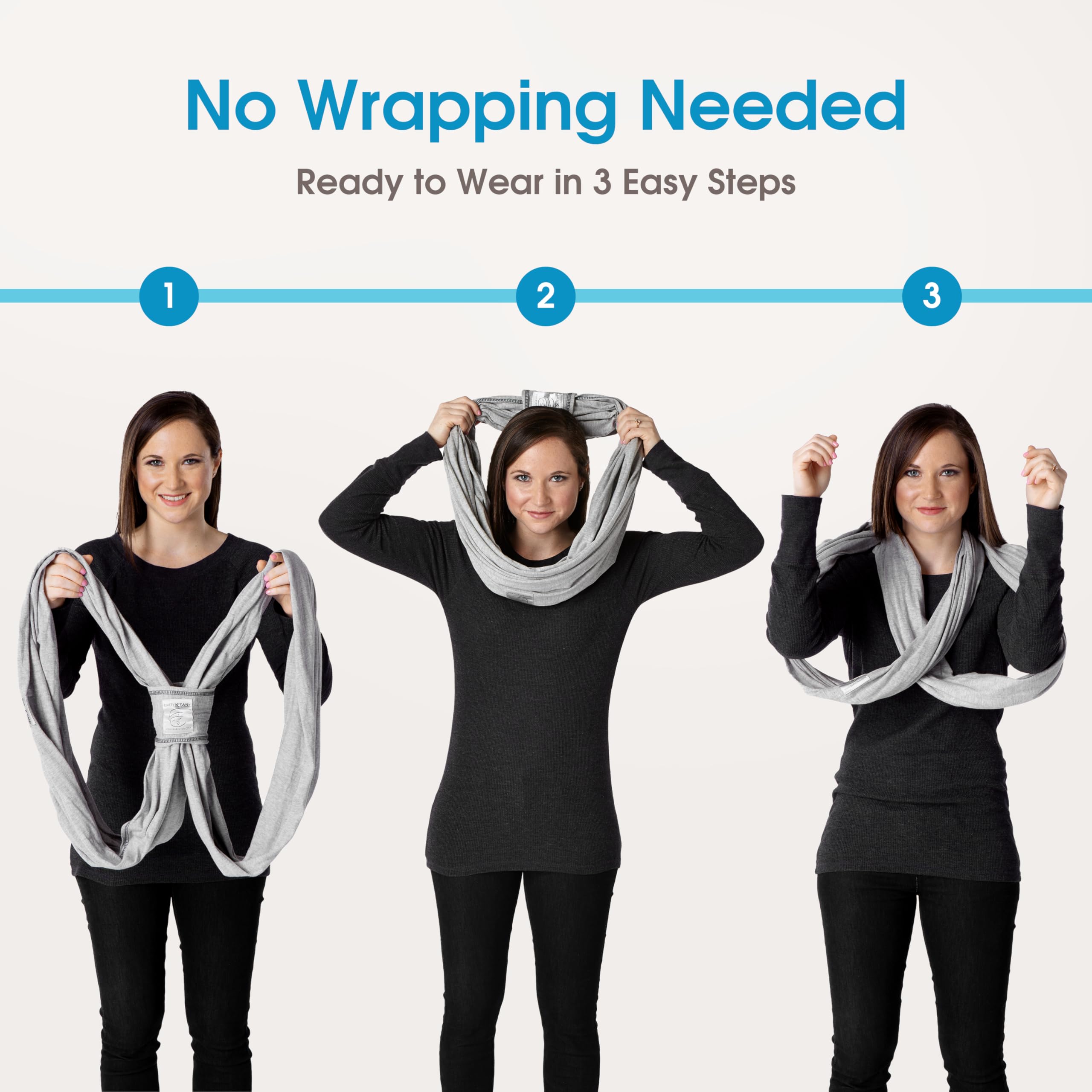 Baby K'tan Original newborn to 35 lbs range offers versatile use.