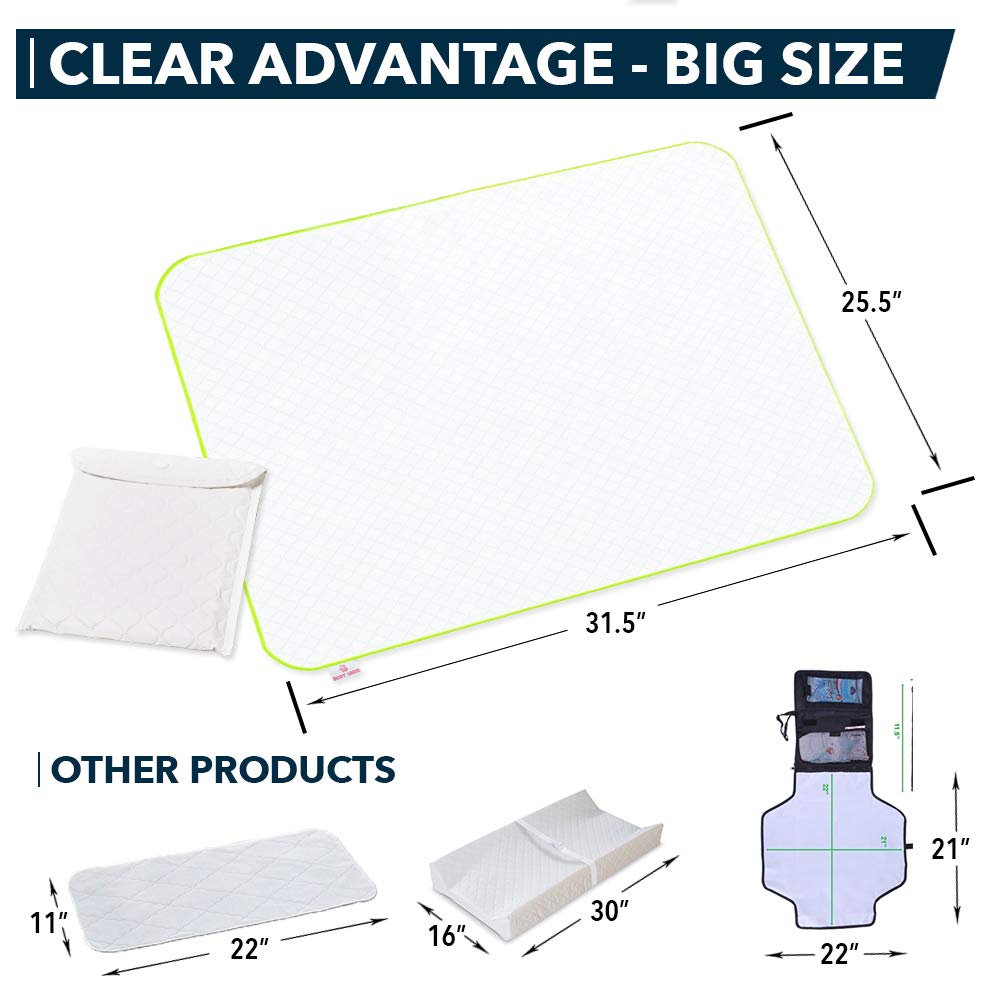 Closeup of Baby Loovi waterproof material protecting against leaks during changes.