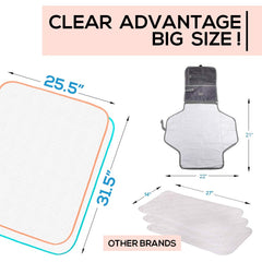 BABY LOOVI portable changing pad, large size flat for comfortable diaper changes.