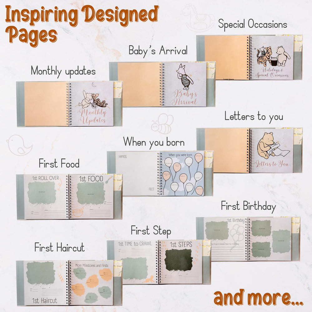 Baby Louise pocket inside cover provides space for notes and keepsakes.