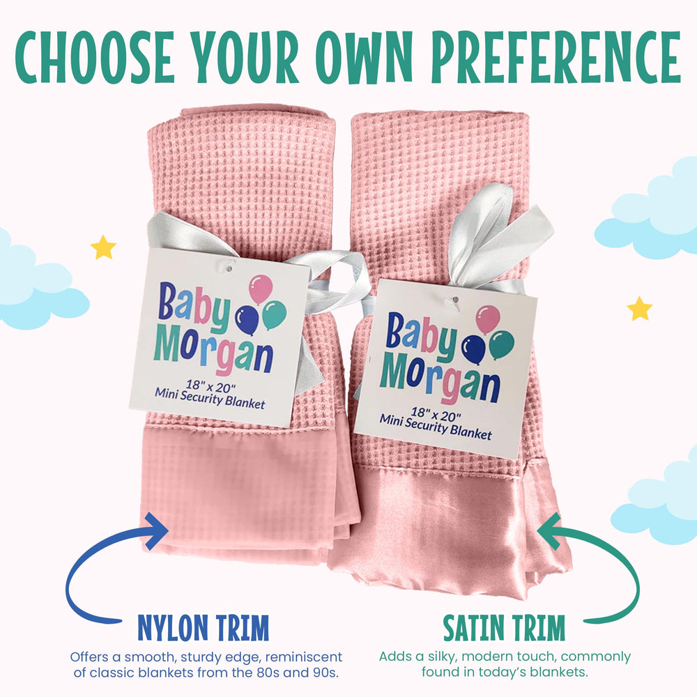 Baby Morgan blanket 36x50 size demonstrates generous coverage for infants and toddlers.