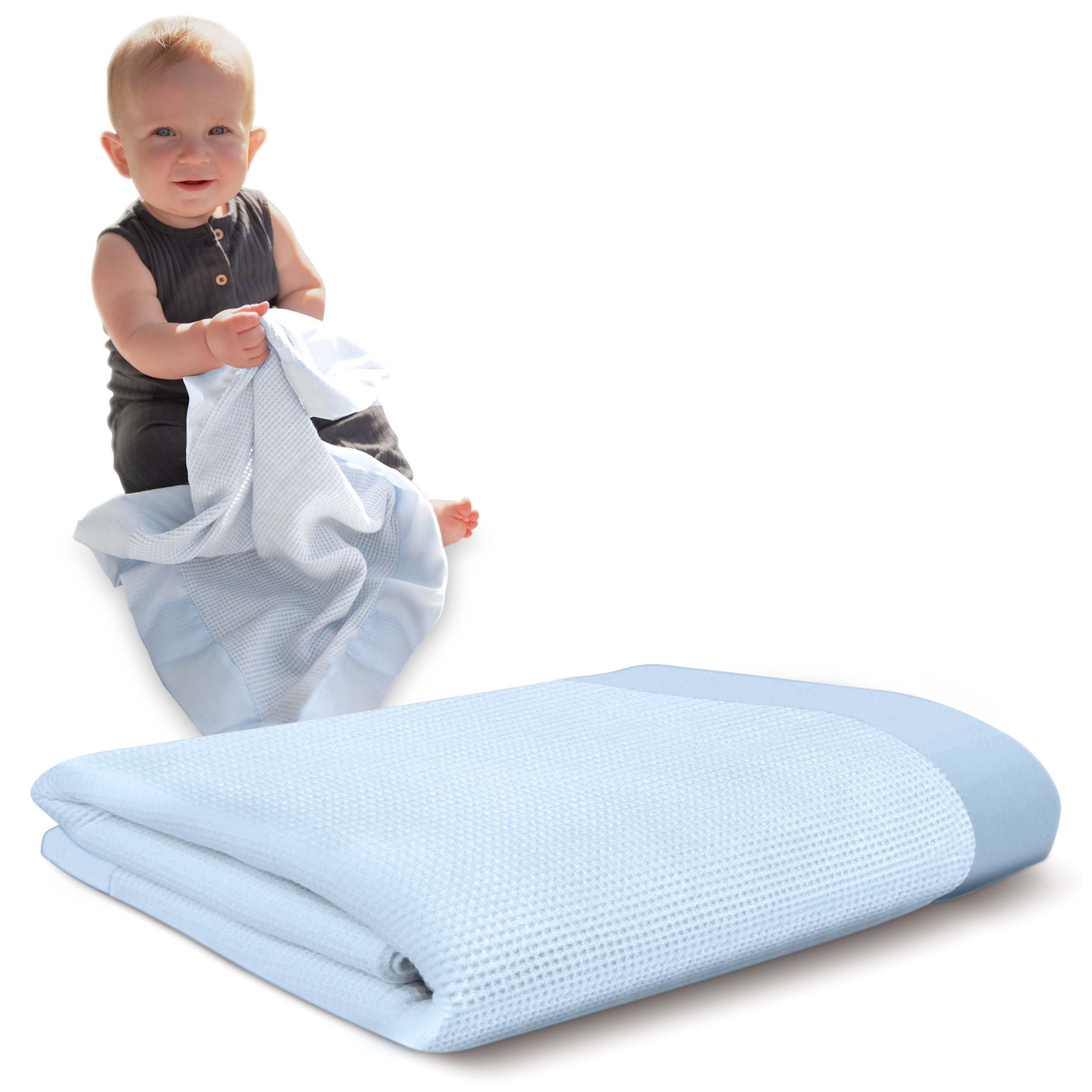 Travel-ready Baby Morgan blanket fits stroller or car seat for comfort.