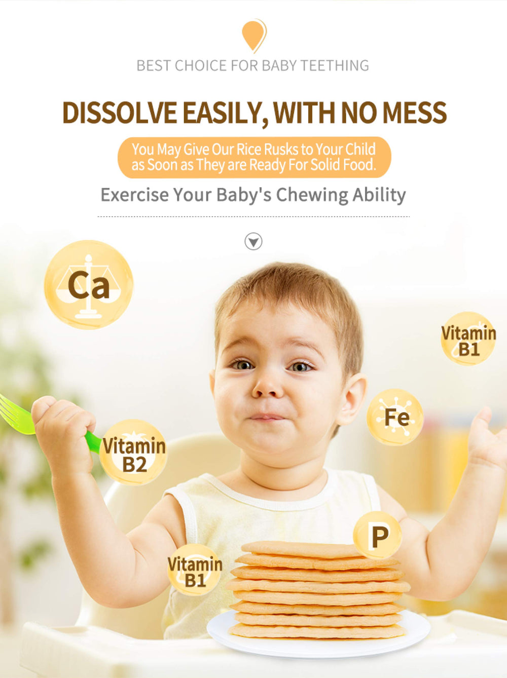 Premium Japonica rice forms the base of Baby Mum-Mum teething rusks.