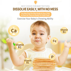 Gluten-free Baby Mum-Mum biscuits label highlighted for allergen-free snacking.