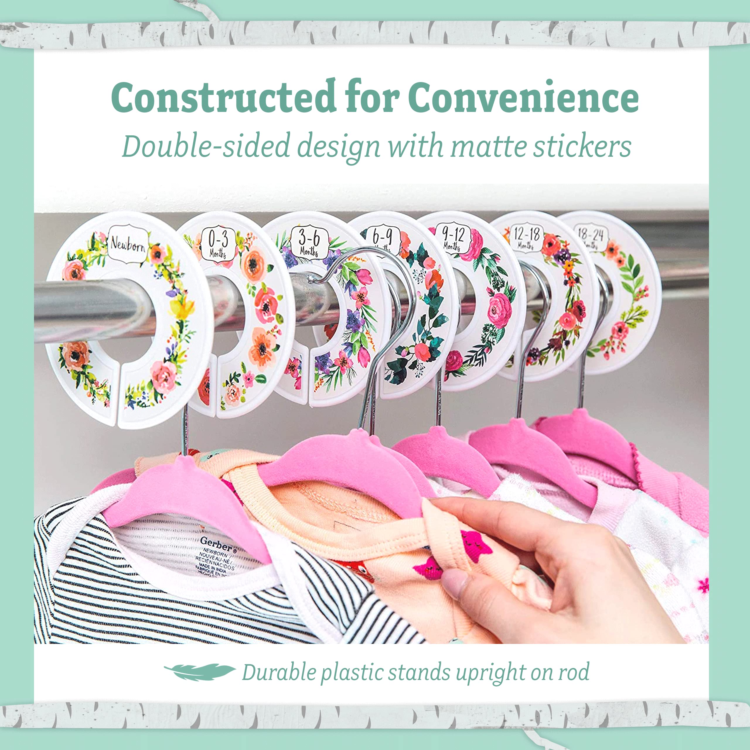Numbers on dividers provide easy size identification at a glance
