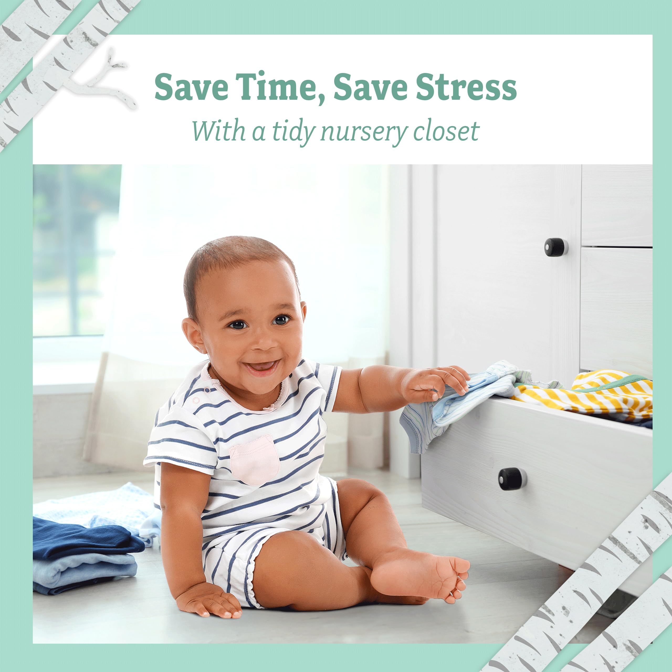 Organized nursery wardrobe ready for daily use and quick outfit checks