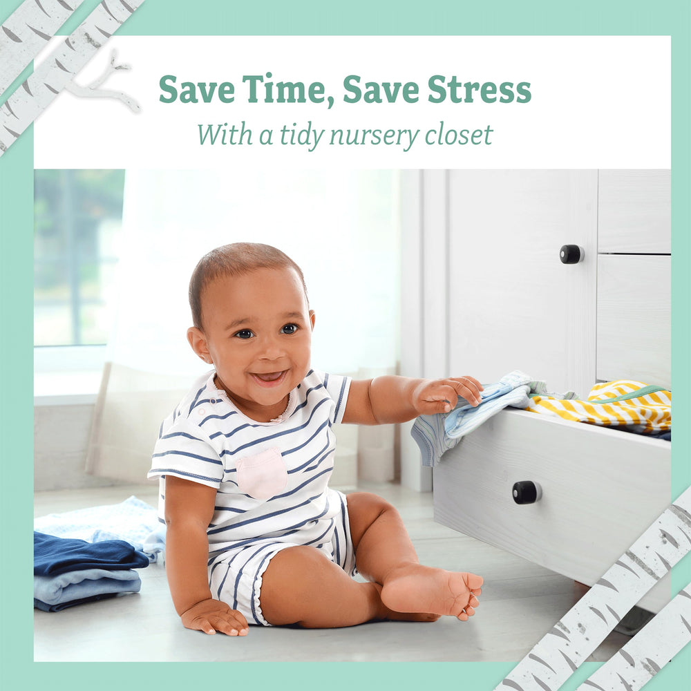 Organized nursery wardrobe ready for daily use and quick outfit checks