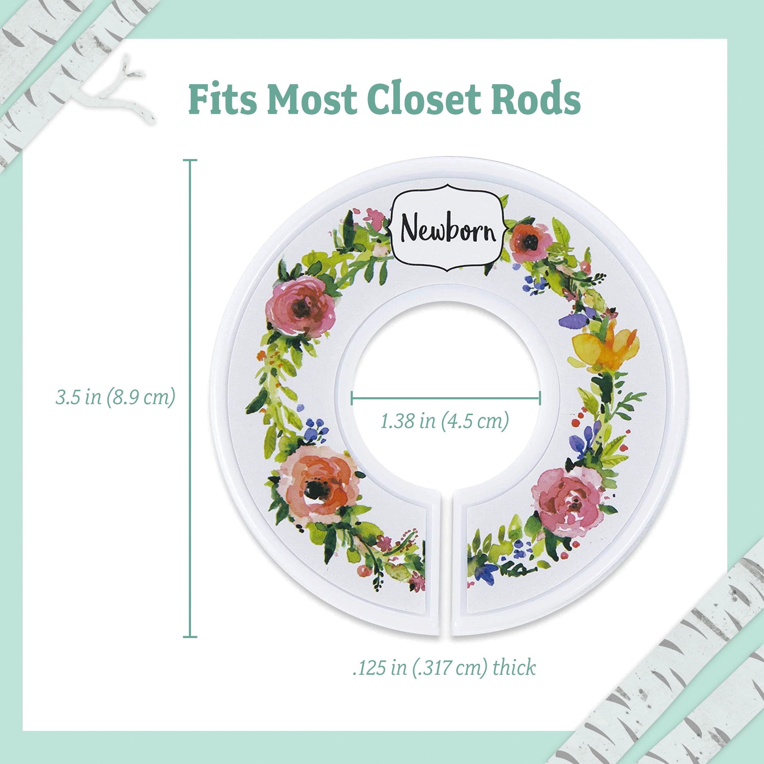 Closet dividers fit standard 1.25-inch rails for broad compatibility