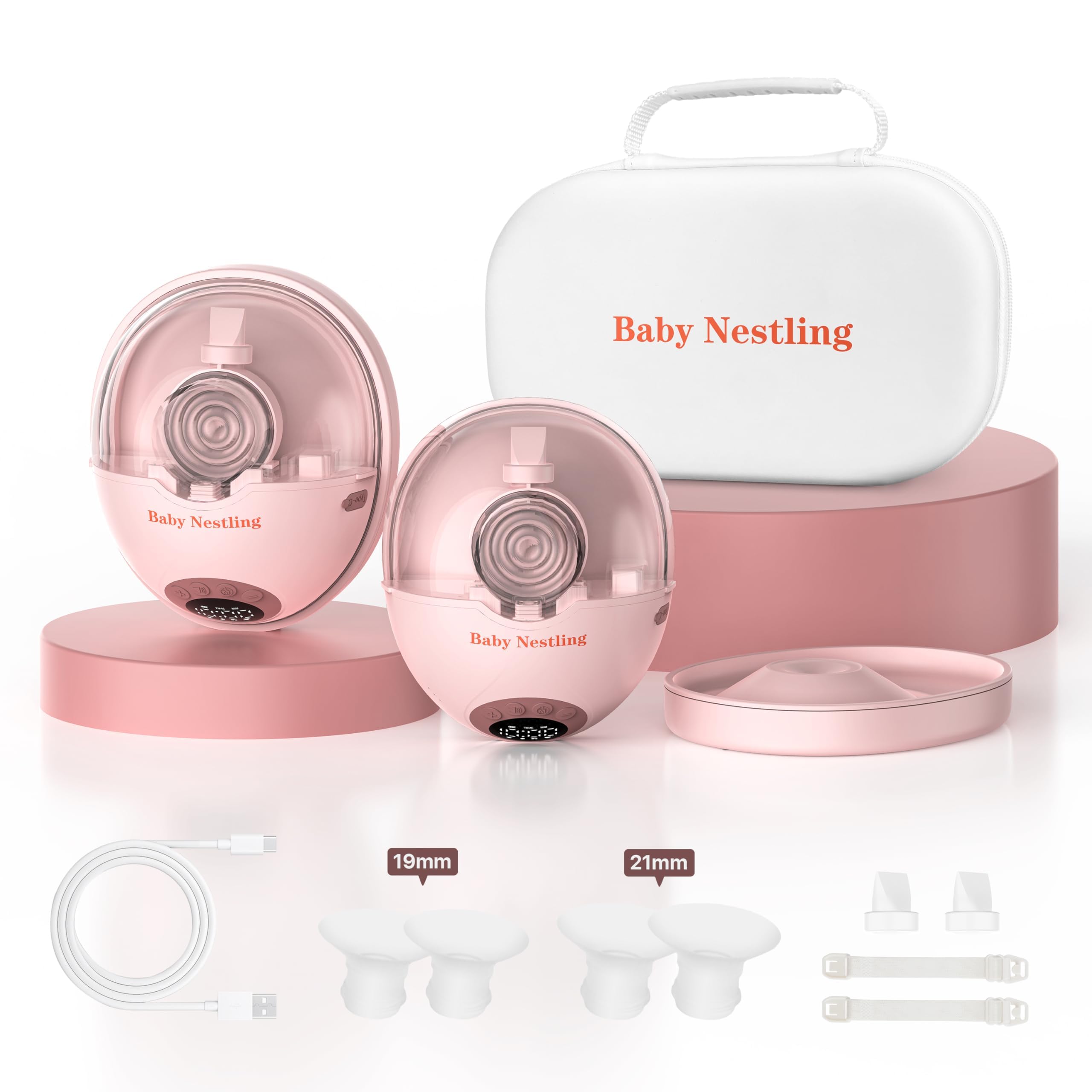 Baby Nestling breast pump with warming base supports comfortable let-down sessions at home