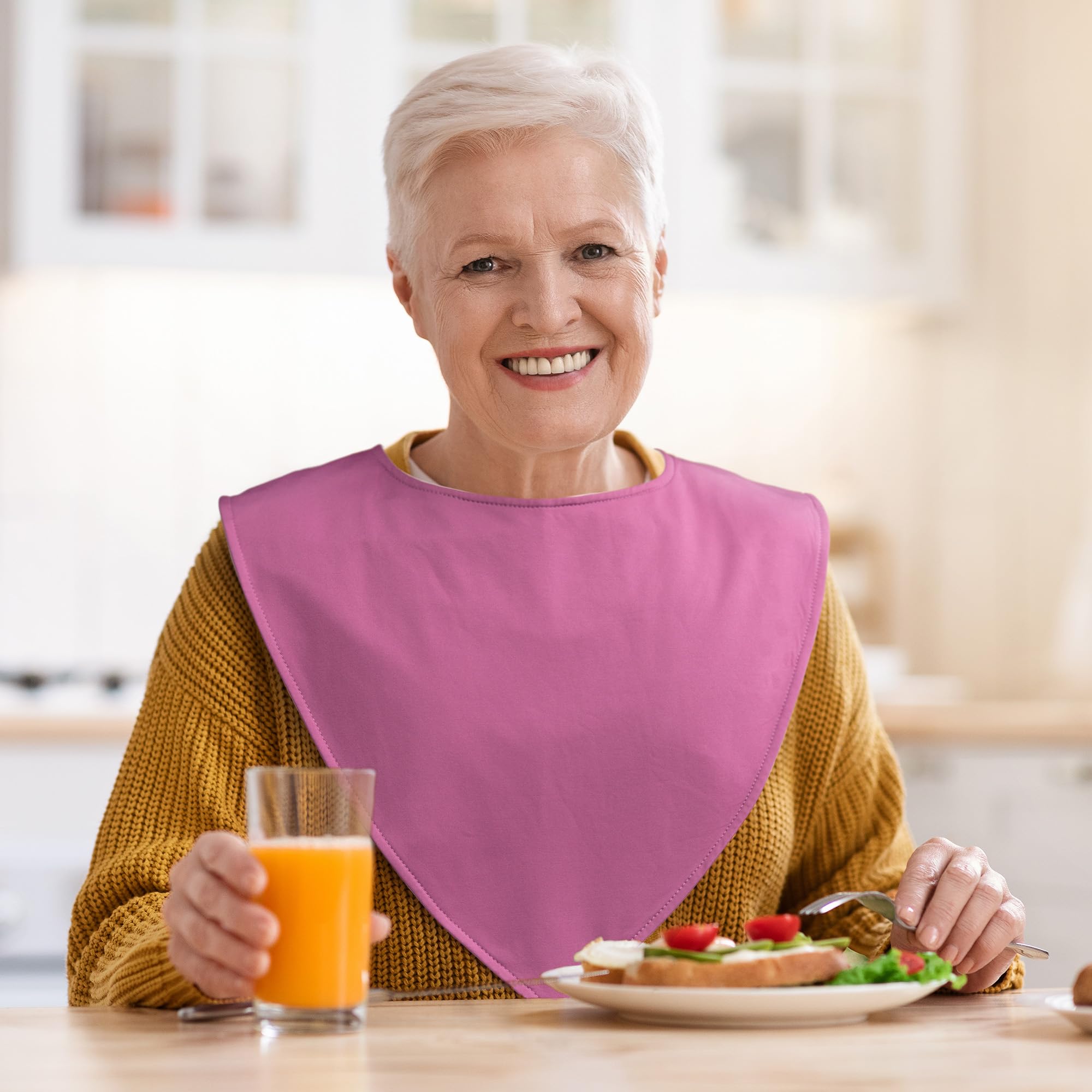 Baby Noah adult drool bib in use on the go for easy care and daily use