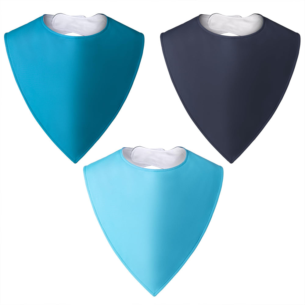 Baby Noah adult drool bibs 3-pack in sky blue, soft and absorbent for daily wear