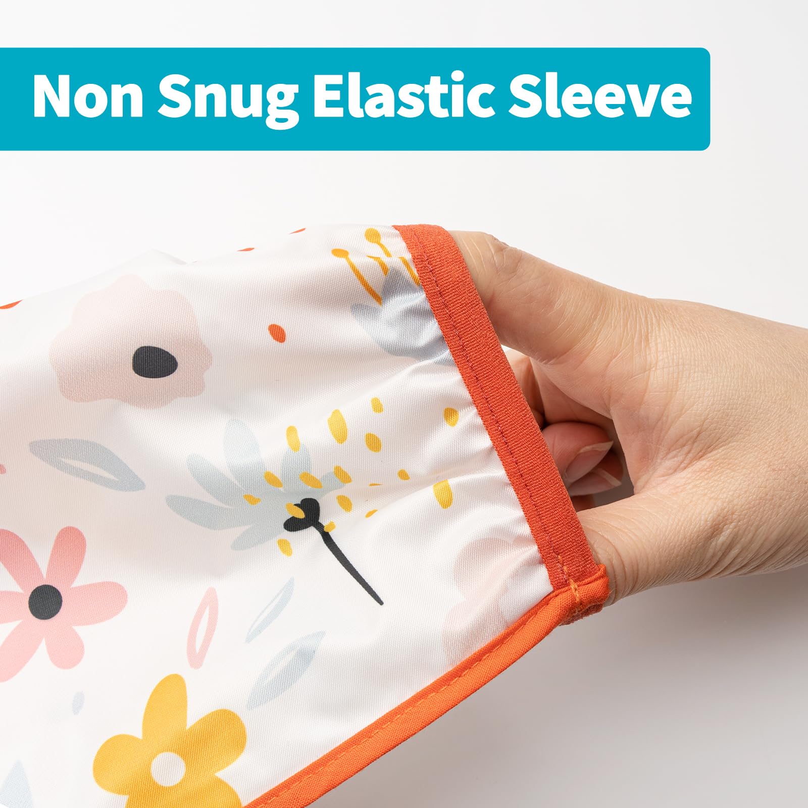 Baby Noah easy-clean bibs can be rinsed or wiped and hung to dry.