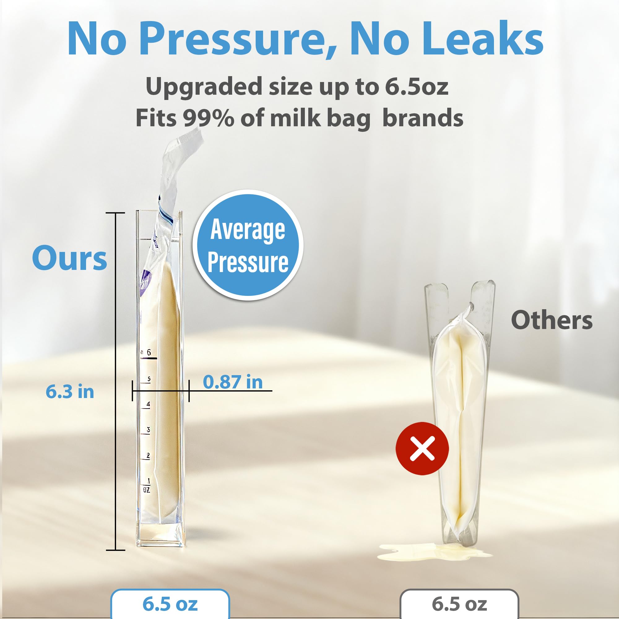 Baby Noah Freeze Flat compact dimensions fit easily in standard freezers.