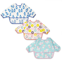 Baby Noah long sleeve bib full coverage design keeps little outfits clean during meals.