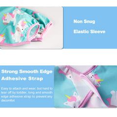 Baby Noah waterproof sleeve bib prevents leaks and splashes during feeding.