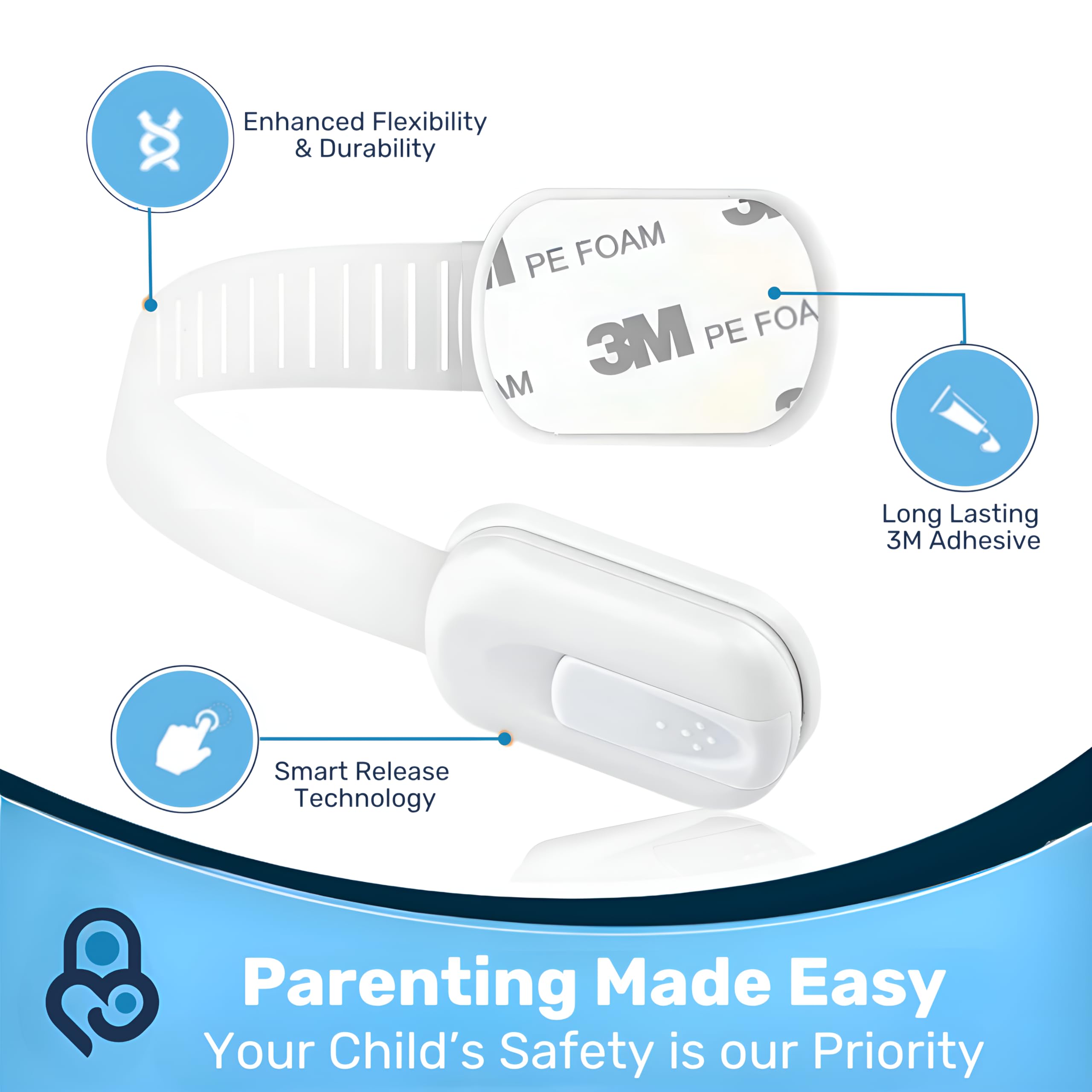 Baby Proof Me 3M Adhesive Drawer Lock provides safe access limits for drawers.