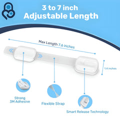 Baby Proof Me adhesive safety strap on fridge to slow access.