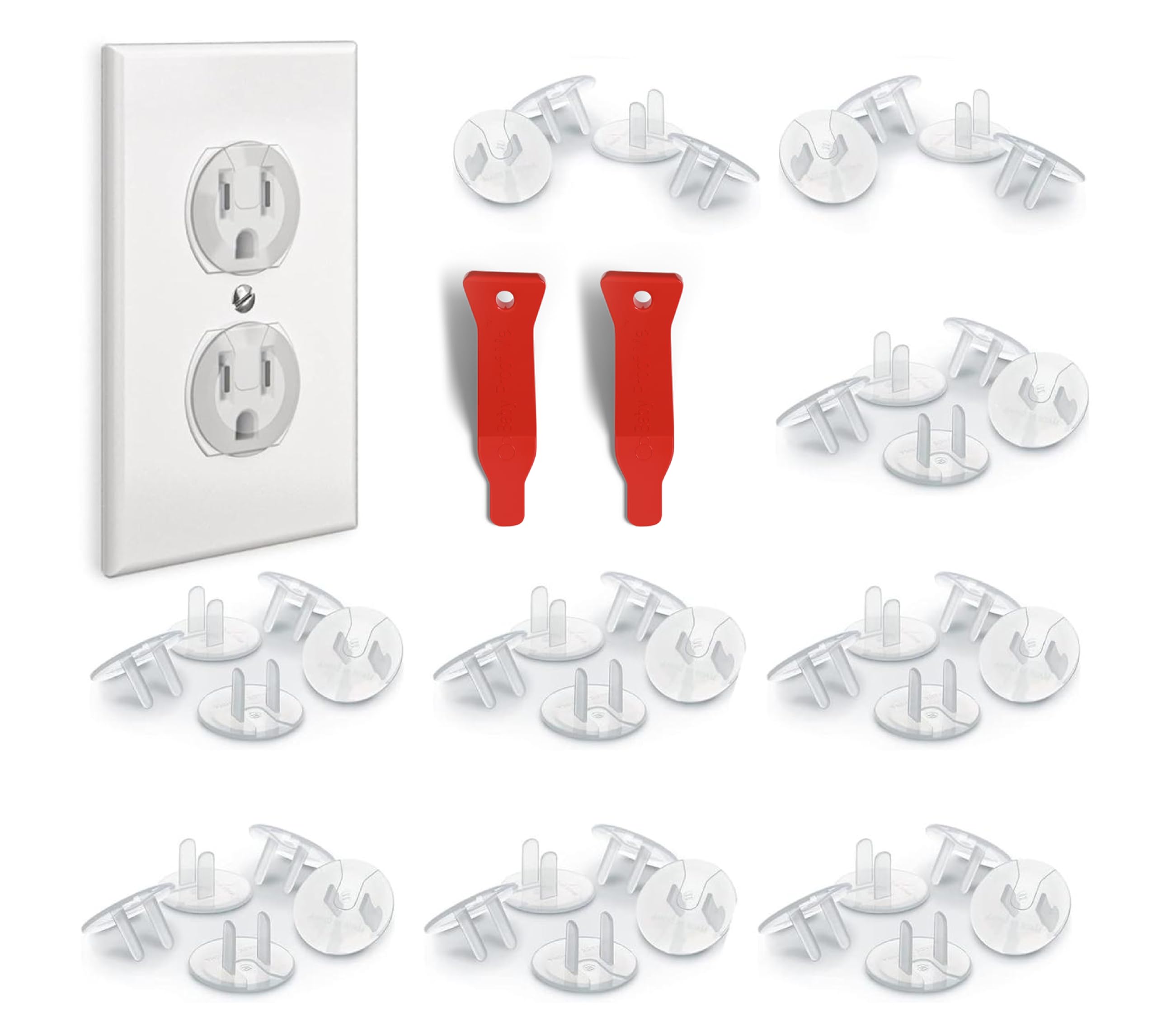 Baby Proof Me 48-pack outlet covers pack-shot for easy childproofing of sockets.