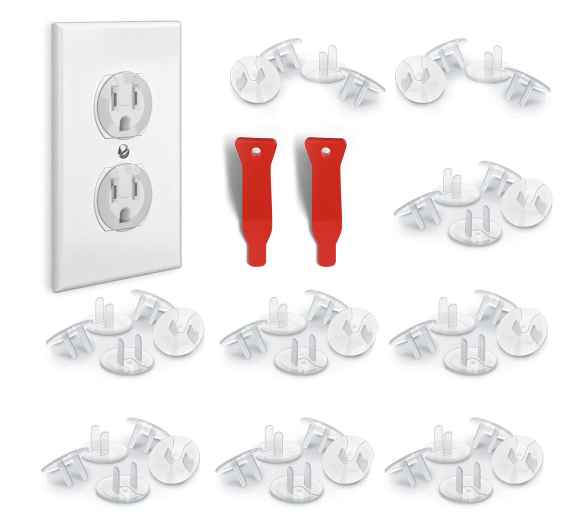 Baby Proof Me 48-pack outlet covers pack-shot for easy childproofing of sockets.