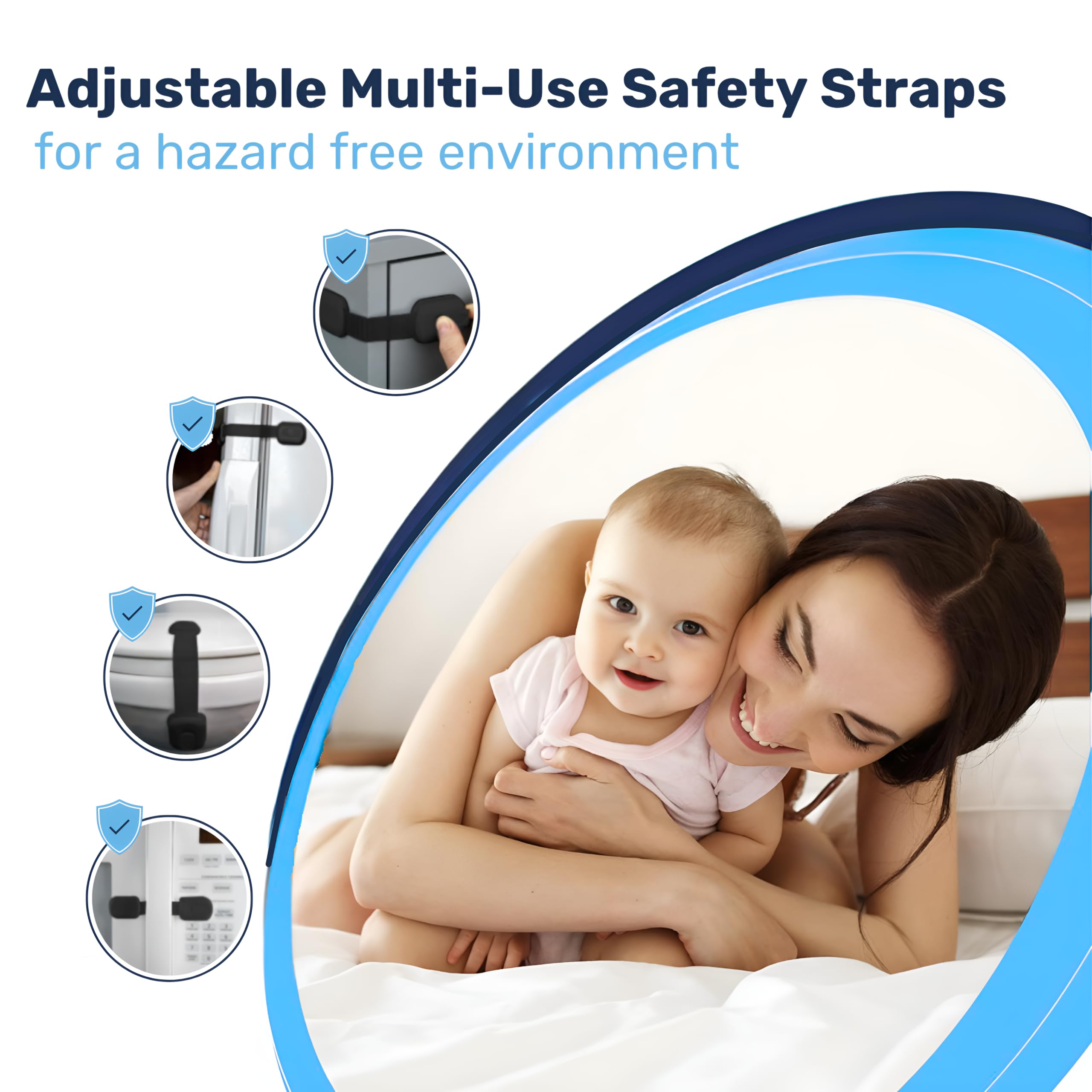 Baby Proof Me 3M adhesive strap on dishwasher door prevents accidental openings during daily chores.