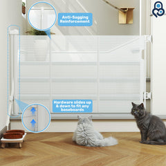 Baby Proof Me mesh gate with no bottom bar to reduce tripping