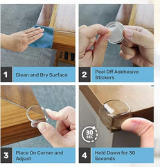 Baby Proof Me durable clear corner protector sticks securely to metal and wood