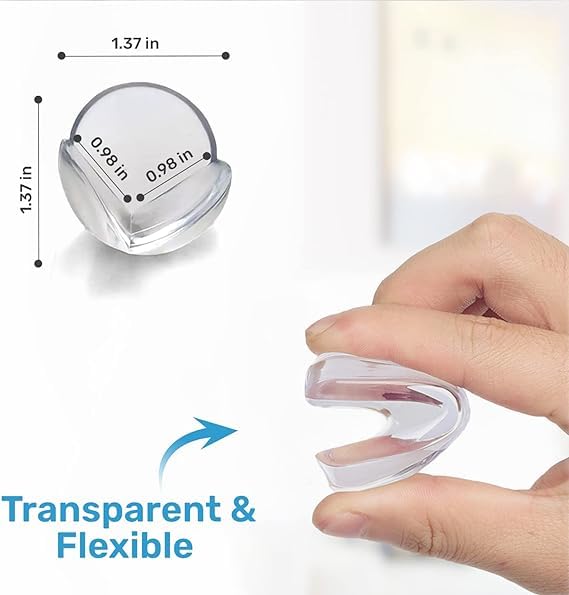 Baby Proof Me edge protector, transparent, blends with decor while guarding corners