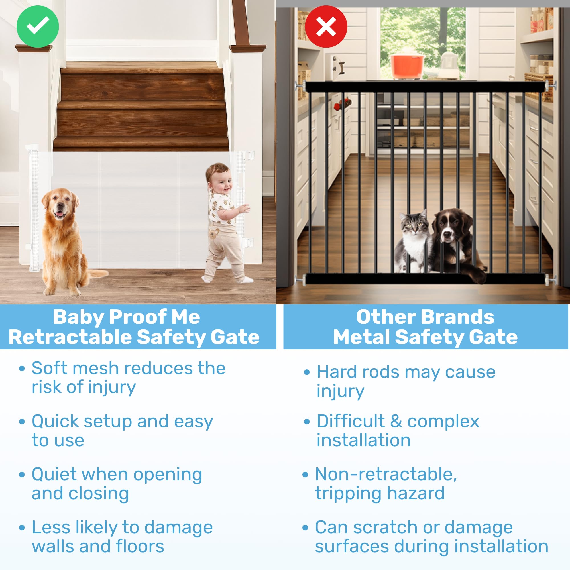 Baby Proof Me retractable design saves space when not in use