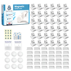 Baby Proof Me magnetic cabinet locks 36-pack protecting cabinets from curious toddlers