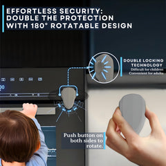 Baby Proof Me oven lock in heat-resistant material withstands oven heat.