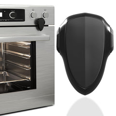Baby Proof Me oven lock outer view in black; safer cooking for families.