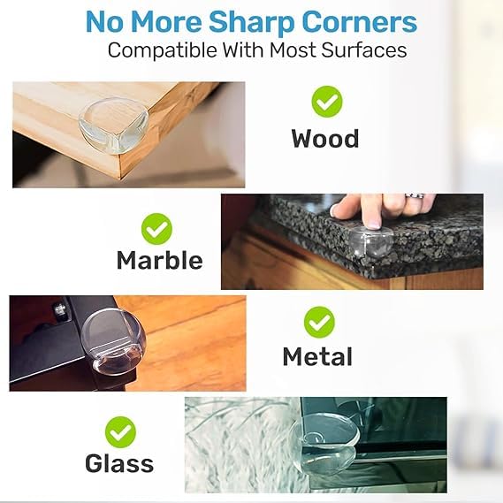 Baby Proof Me tamper-resistant corner bumper stays discreet and wear-resistant