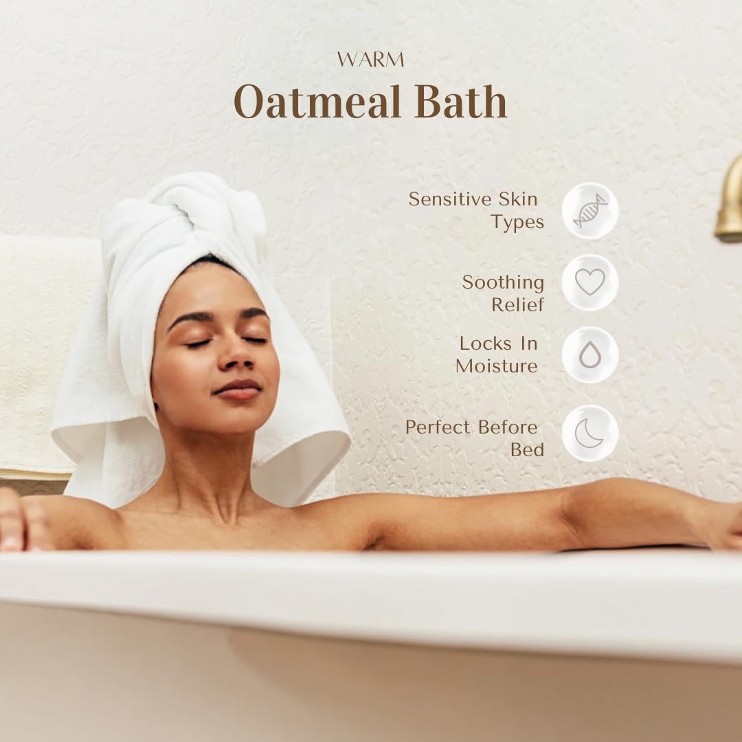 Baby Shea Organics soothing bath with oatmeal demonstrates easy use for calm baths