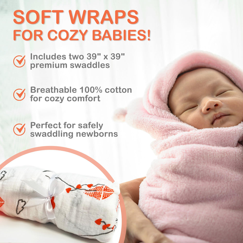 Baby Shusher cotton swaddle 39x39 inches provides soft warmth for peaceful naps.