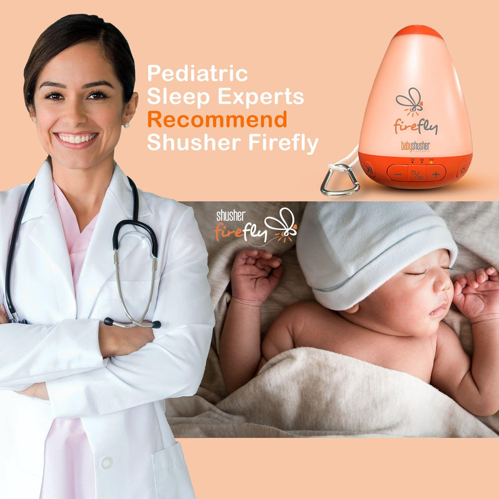 Baby Shusher Firefly sound machine setup for quick soothing sessions.