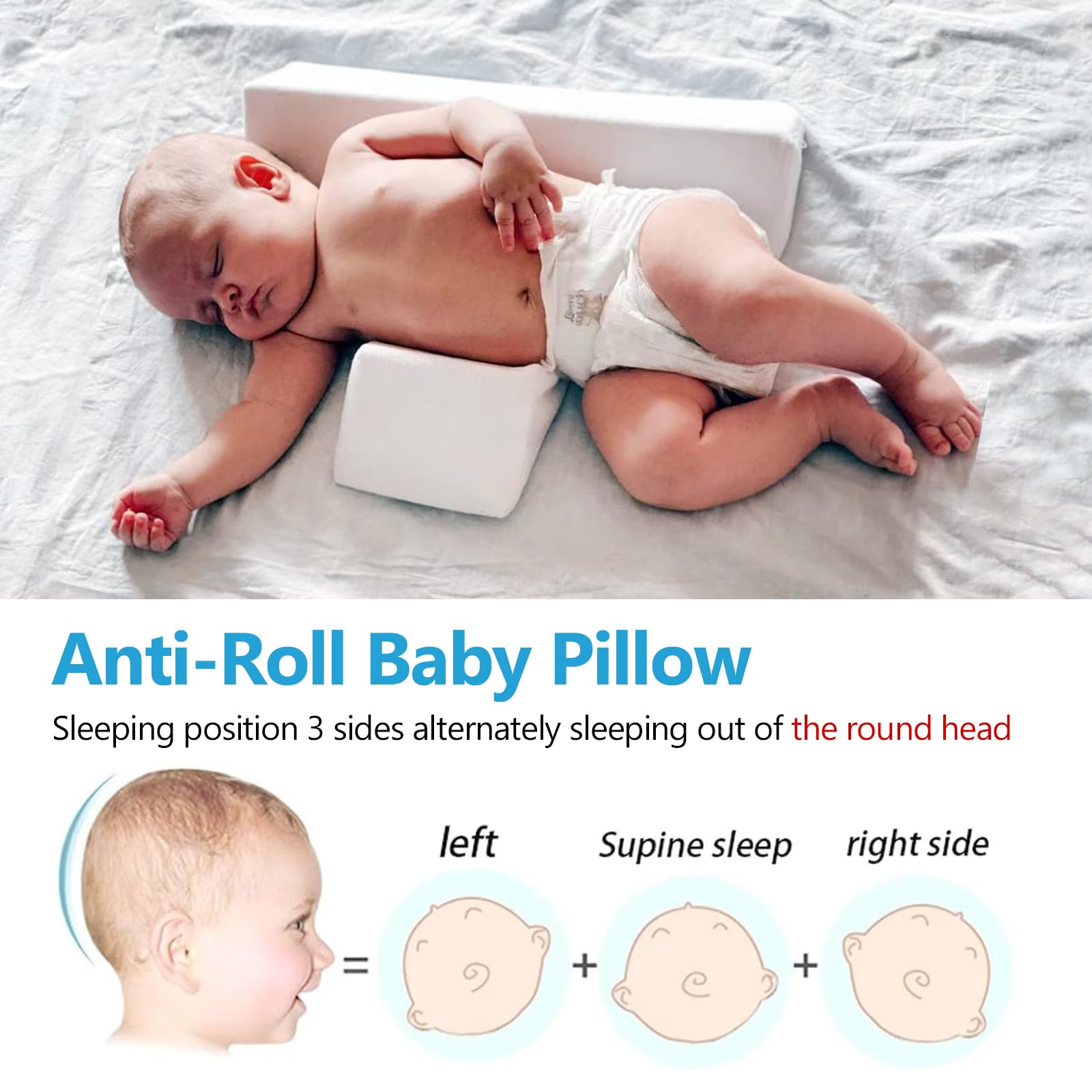 Baby Side Sleeper Wedge adjustable width with magic adhesive for a secure fit.