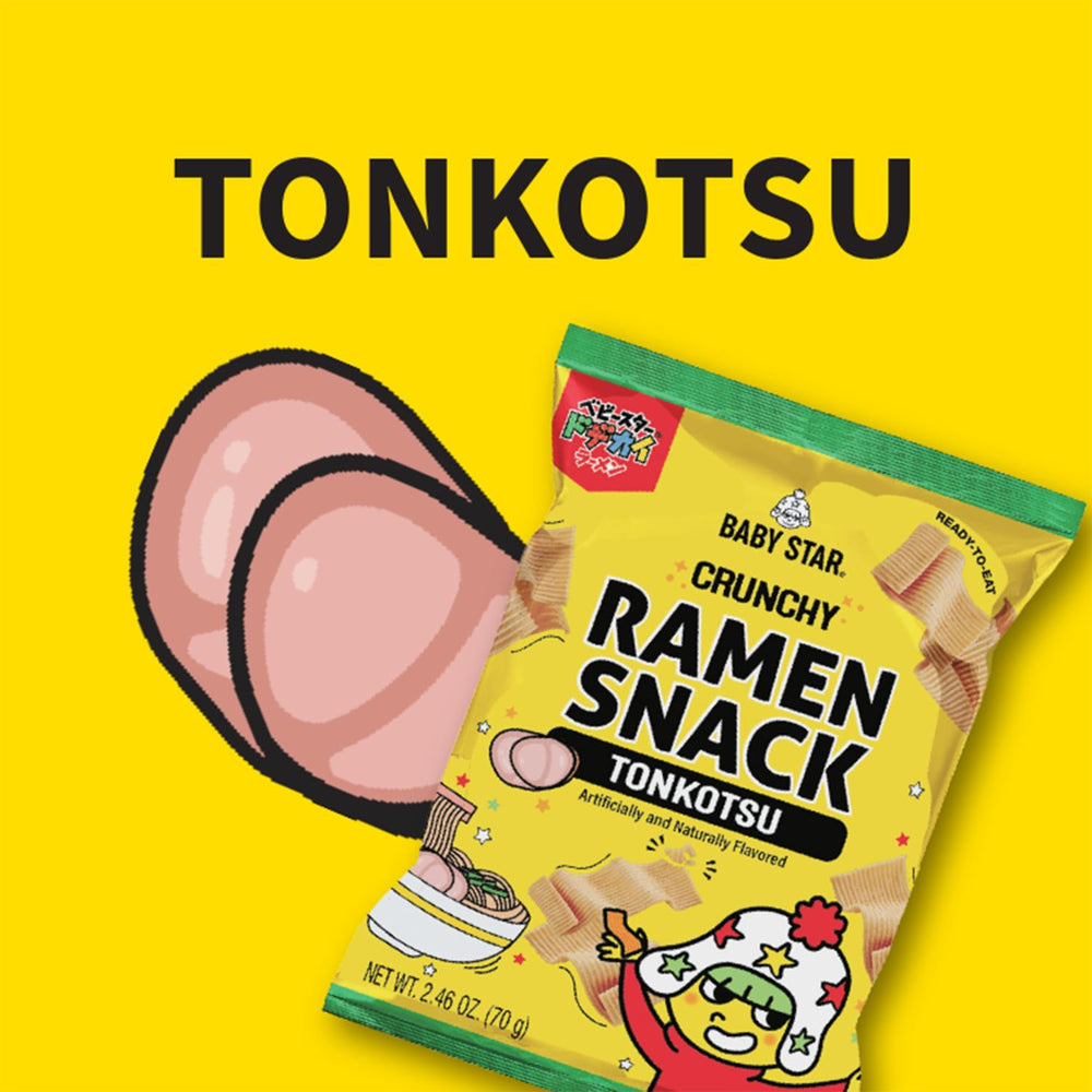 Baby Star Tonkotsu Crunchy Tiny Ramen Snack as a versatile dipper for spreads.