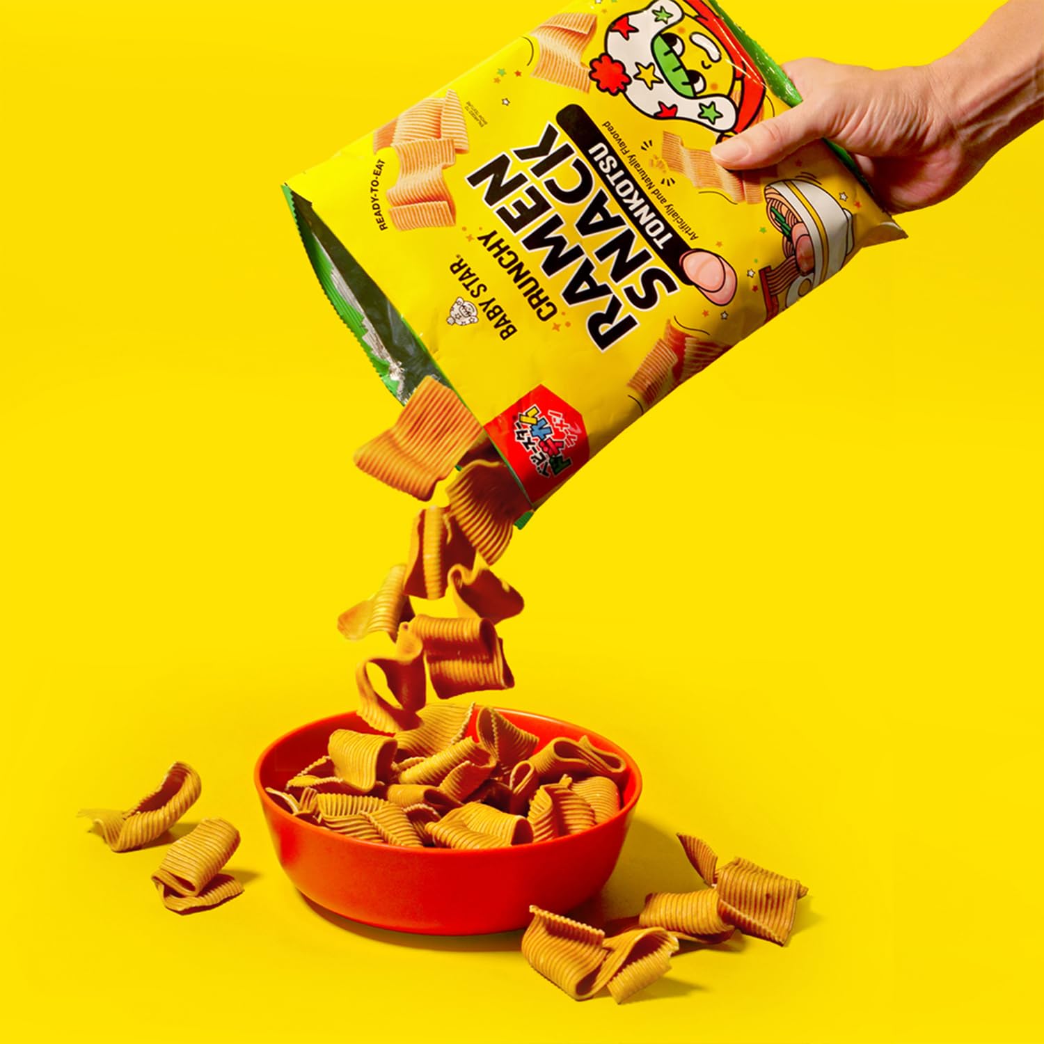 Baby Star Tonkotsu Crunchy Tiny Ramen Snack uses premium ingredients for confident enjoyment.