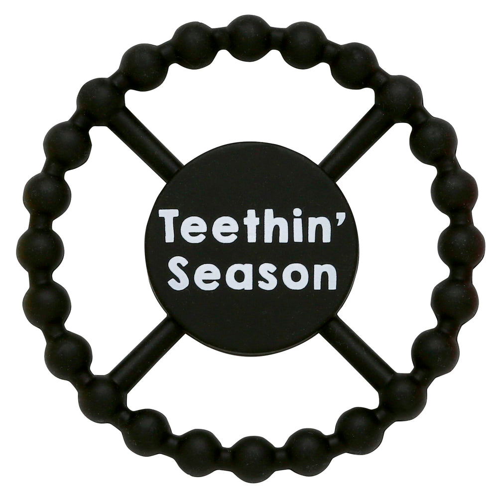 Baby Starters large silicone teether with Teethin' Season to soothe tender gums.