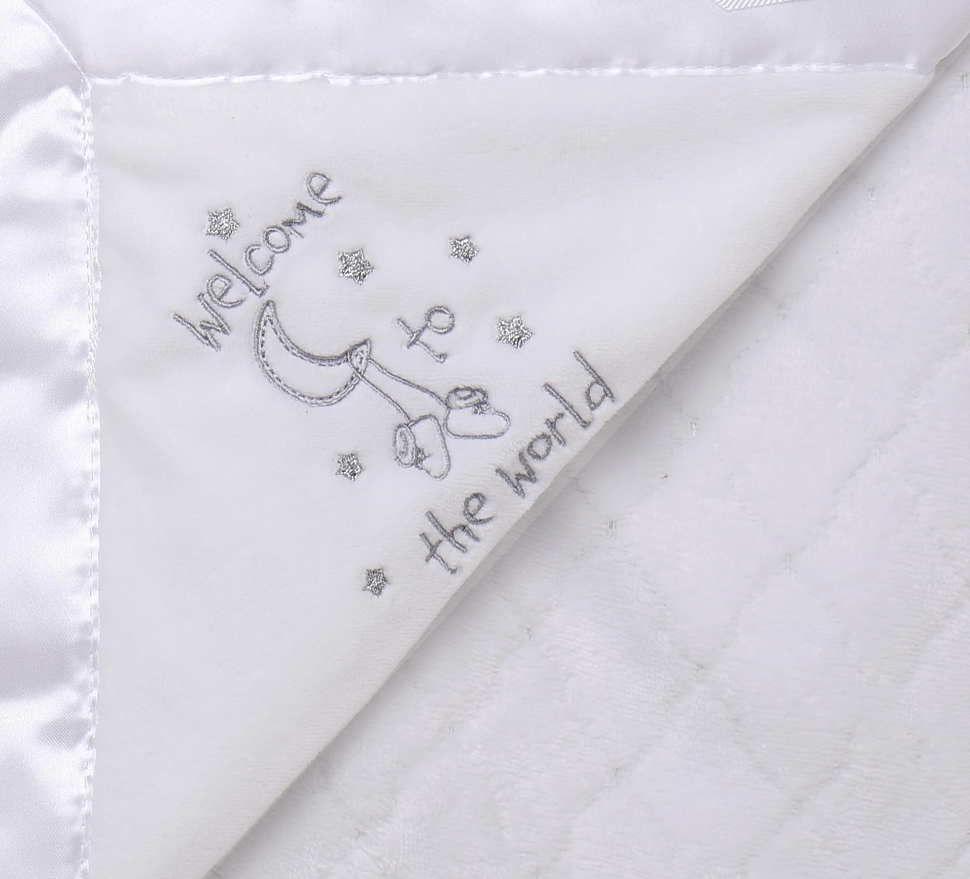 Baby Starters Little Me blanket with satin back and trim; cozy warmth for on the go use.