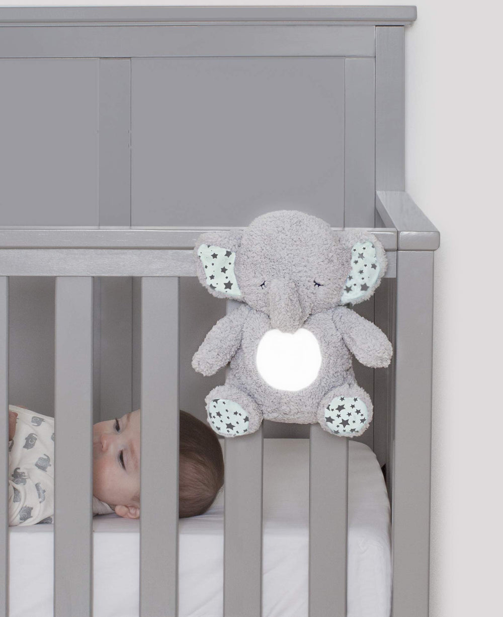Baby Starters Soft Dreams Elephant with embroidered eyes offers safe, comforting design.