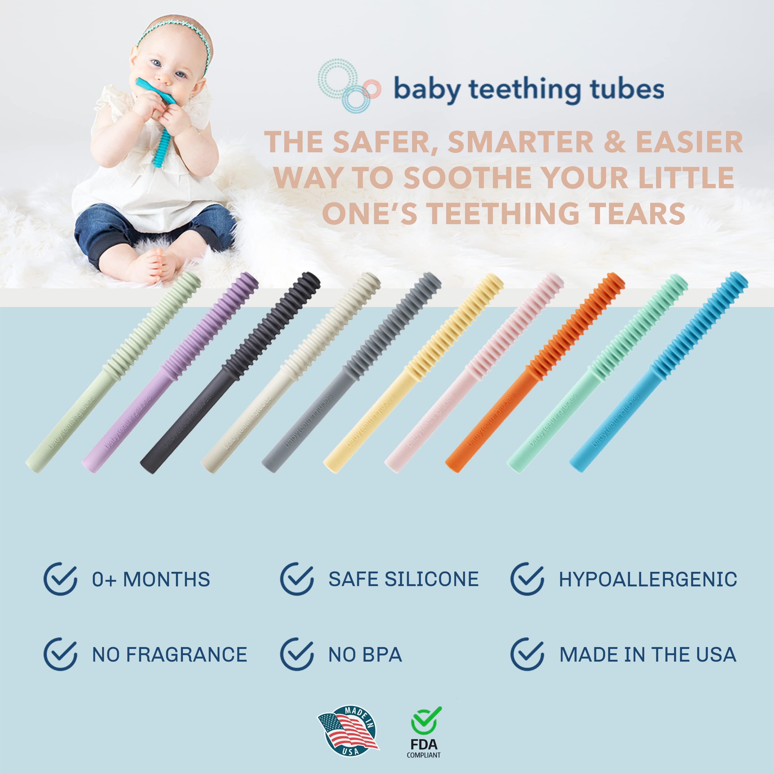 Durable temperature-resistant teether withstands hot and cold teething sessions.