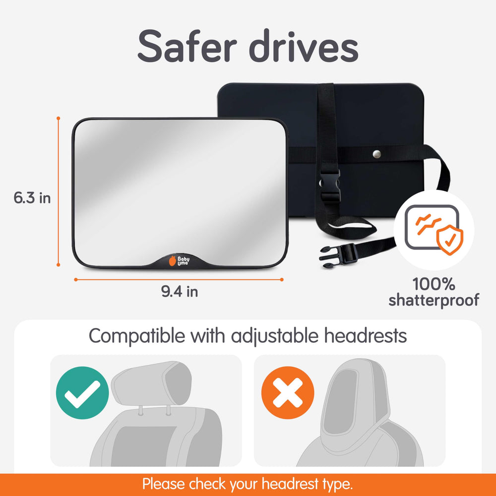 Baby Uma wide-angle view keeps your infant clearly visible during travel.