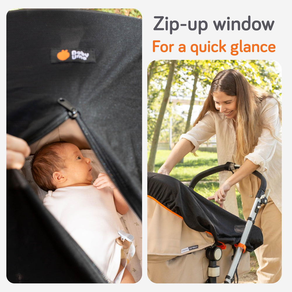 Breathable blackout mesh from Baby Uma shade with airflow