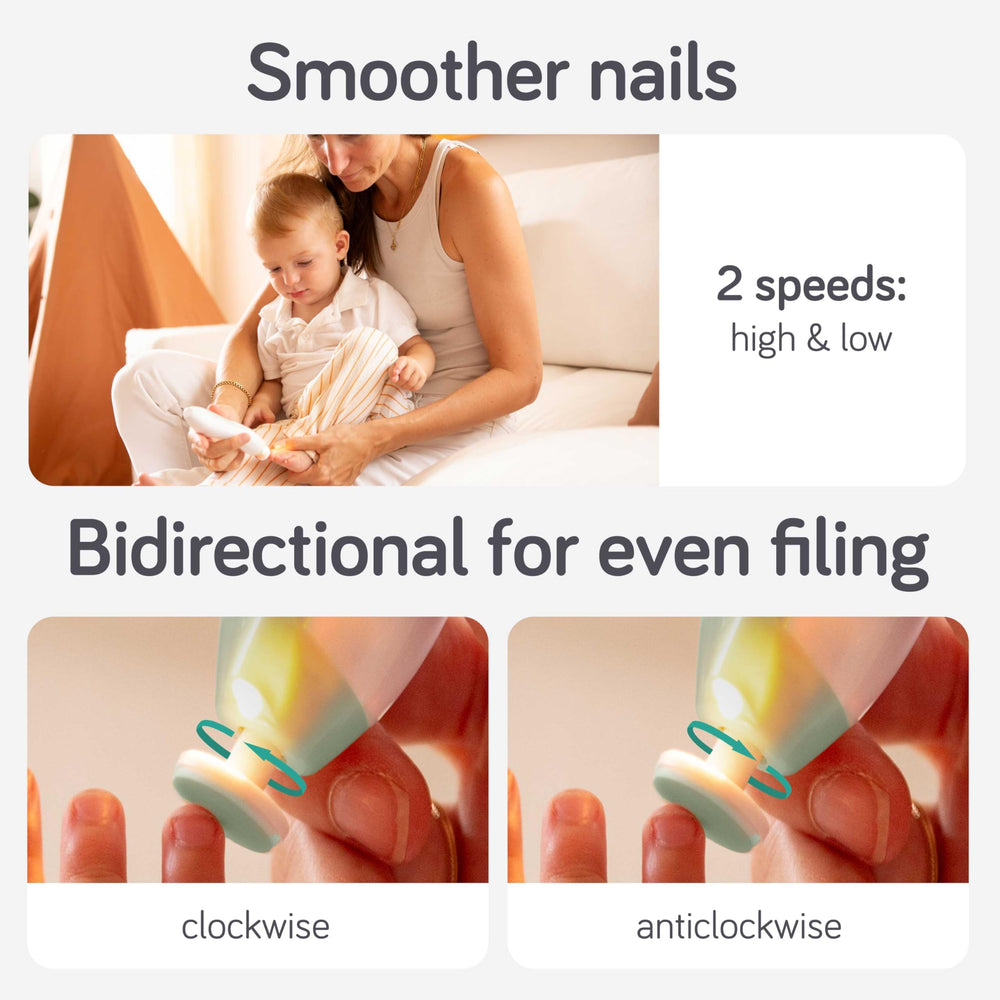 Baby Uma soft grind disc for gentle smoothing of nails.